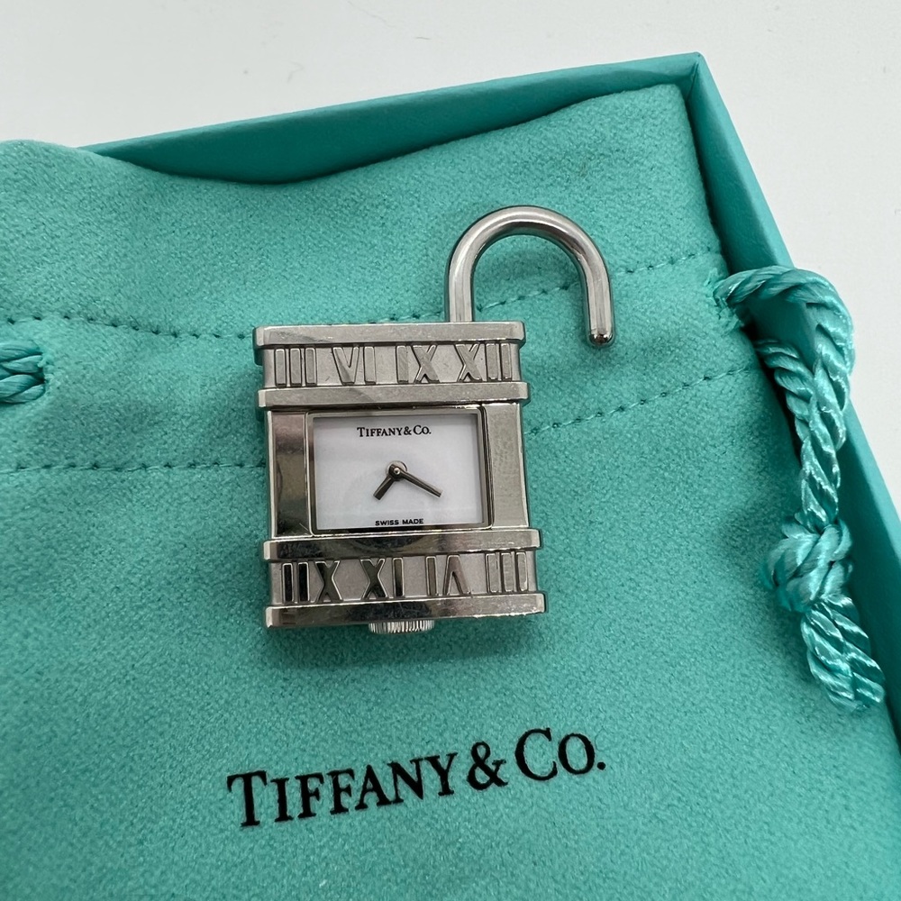 Tiffany & Co. Atlas Roman Numerals Lock Clock Watch Charm - Picture 3 of 4